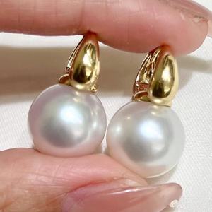 Nouvelles boucles d'oreilles en perles naturelles de 10 à 11 mm pour le printemps/été, brillance impeccable, comparable à l'argent australien 925, collection Ice Queen - Product Image 3