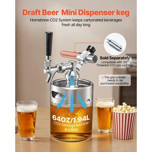 Sistema de dispensación de cerveza presurizado tipo growler de 64 oz, kit de cerveza de acero inoxidable 304 con regulador de CO2 y grifo de cierre automático - Product Image 4