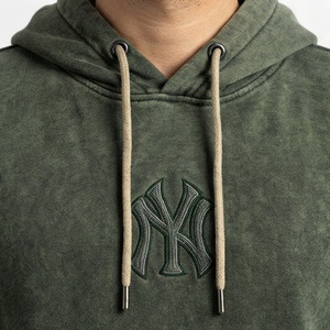 Men's Olive Green Hooded <b>Tracksuit</b> Solid Color Casual Sweatshirt With Front Logo And Matching Pants Full Length Regular Fit - Product Image 4