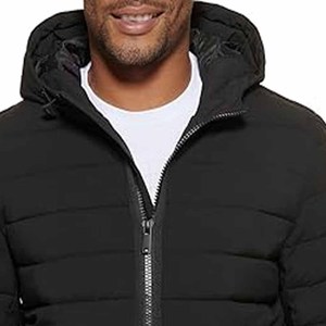 Veste matelassée pour homme de grande taille de qualité supérieure, veste d'hiver chaude et rembourrée, col montant, tissu respirant en maille - Product Image 2