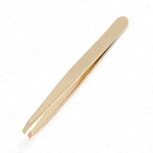 Pinzas para Cejas de Acero Inoxidable Chapadas en Oro con Punta Inclinada, Herramienta de Belleza Profesional Personalizada para Salón y Uso Doméstico - Product Image 4