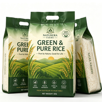 Sac d'emballage alimentaire personnalisé de 5 kg pour riz, avec soufflet latéral et poignée découpée, pour céréales