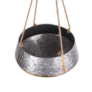 Maceta Colgante Moderna de Metal Galvanizado con Diseño de Diamantes, Porta Macetas Rústico Plateado para Pared, Balcón, Interior/Exterior, Decoración para Hogar y Jardín - Product Image 3