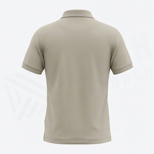 Polos pour hommes vierges de qualité supérieure en coton respirant, personnalisables avec logo et couleur unie, pour le golf, à manches courtes, coupe ajustée - Product Image 2