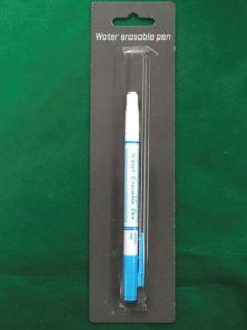 HC0052 Marqueur textile effaçable à l'eau 2 couleurs en un, qualité garantie, plastique bleu soluble dans l'eau pour vêtements et quilting - Product Image 2