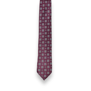 Corbata de Hombre Color Granate con Patrón Ornamental y Tacto de Seda |   Elegante Corbata de Diseño Jacquard Tejida para Bodas, Eventos Formales y Negocios, Ideal para Regalo - Product Image 1