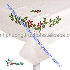 Nappe en lin élégante et luxueuse avec broderie au point de croix fraîche de haute qualité - Product Image 3