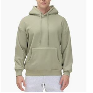 Sajjawal Zipper-Up Hooded Regular Fit 100% Cotton Fleece Heavyweight Solid Breathable Eco-Friendly <b>Waterproof</b> Quick-Dry Men's - Product Image 4