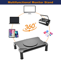 Support multifonctionnel pour ordinateur portable et tablette en plastique noir, support pour PC, hauteur réglable (2,5-4,5 pouces), capacité de 40 lb, compatible iPad