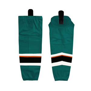 Teal Knee High Basketball <b>Socks</b> With White Black Orange Stripes <b>Breathable</b> Spandex Polyester Adult Unisex Sport <b>Socks</b> - Product Image 1