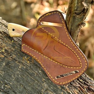 Cuchillo de Camping RB Knives con Mango de Madera, Hoja Fija de Acero de Damasco, Punta Caída, Herramienta de Supervivencia para Exteriores, 8 Pulgadas, 3 Años de Garantía - Product Image 2