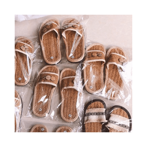 STYLE À LA MODE Pantoufles d'hôtel en fibre de coco écologiques personnalisées-Pantoufle en fibre de coco à la mode pour les femmes - Product Image 2