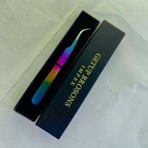 Pinzas para pestañas de 10 mm, curvas/de 90 grados, rectas, multicolor, recubiertas, de precisión, duraderas, de acero inoxidable, antiestáticas. - Product Image 4