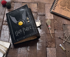 Diario de cuero Vintage de Harry Potter para mujer, suministros de brujería, papel de borde antiguo, decoración y herramientas de bruja - Product Image 3