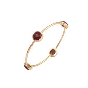 Bracelet tennis fait main en pierre précieuse grenat Mohave plaqué or, bijou statement en pierre rouge, cadeau R - Product Image 3