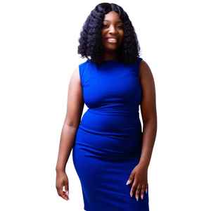 Vestido Azul de Punto Vintage para Mujer, Elegante, Ajustado, para Oficina, Moderno y Cómodo - Product Image 4