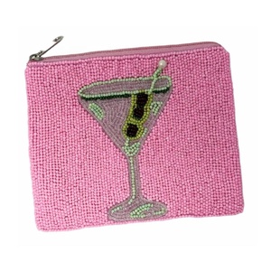 Mini porte-monnaie perlé fait main écologique, motif croix champagne pour enterrement de vie de jeune fille, fermeture éclair, petit sac de rangement, cadeau de fête - Product Image 4