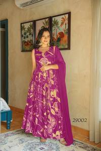 Vestido Fabuloso Indio-Pakistaní, Hermosa Tela de Georgette, Estampado Digital, Ropa Elegante para Fiestas y Eventos, Estilo Bollywood, Ropa Casual - Product Image 3