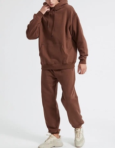 Custom Logo Winter Two Piece <b>Men's</b> Tracksuit Jogger Sweatsuit OEM <b>Pullover</b> Hoodie Pants 100% Cotton Fleece Breathable Casual - Product Image 5