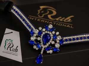 Correa de Cuero Artesanal Personalizable de Lujo Rub International con Cristales Brillantes AB para Caballo, Equipo de Exhibición Ecuestre - Product Image 3