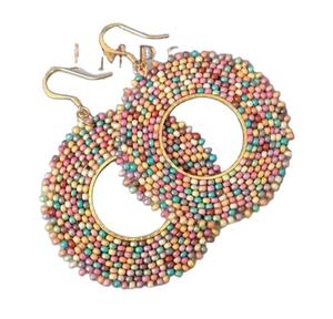 Latest Designer <b>Blue</b> Color Metal Rings Earrings with Shape <b>Blue</b> Beads Women's <b>Party</b> Casual Wear Hoop Earrings Indian Seller - Product Image 6