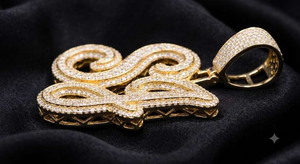 Collar con Colgante de Letra Inicial de Moissanita de Lujo, Chapado en Oro, Estilo Hip Hop, Joyería de Moda - Product Image 2