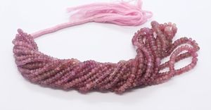 Perles de tourmaline rose naturelle lisses en forme de rondelle, perles de tourmaline naturelle simples en forme de rondelle pour la fabrication de bijoux, vente en gros - Product Image 2
