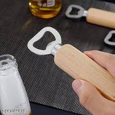 ที่เปิดขวดด้ามไม้ธรรมชาติ สแตนเลส สำหรับเปิดฝาขวดเบียร์และโซดา - Product Image 5