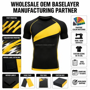 Custom <b>Men</b> Muscle Fit Short Sleeve <b>Compression</b> Top OEM Base Layer Training <b>Shirt</b> Breathable Quick Dry Fabric - Product Image 5