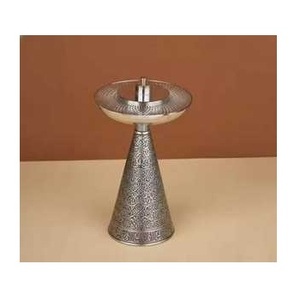 Luxury Antique Silver Filigree <b>Incense</b> <b>Burner</b> Tall Engraved <b>Cone</b> Pedestal Bakhoor Holder - Product Image 1