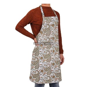 100% algodón bloque de mano impreso delantal flor Floral impreso bloque de impresión para restaurantes Hogar y Hotel - Product Image 3