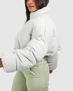 Hot Selling Multi-Color Women's Lightweight Quilted Outdoor <b>Cropped</b> Short Bubble <b>Puffer</b> <b>Jacket</b> Detachable Collar Polyester - Product Image 4