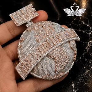 Best Quality Custom Design Moissanite Hip Hop Pendant D Color VVS Stone 925 Silver Necklace for Hip Hop Fans for Sale - Product Image 1