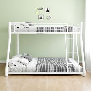 Lit superposé en métal robuste, taille double sur grand lit, avec escalier amovible et rangement de 12 pouces pour adolescents et adultes - Product Image 2