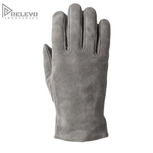 Custom Light Grey Suede Leather Gloves Minimalist Slip On Driving Dress Gloves Soft Genuine Suede Workwear Utility Biker Gloves - Product Image 1