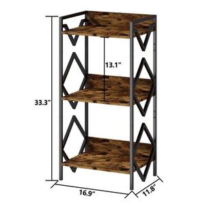 Piccola libreria in metallo a 3 livelli rustica da libreria da tavolo Organizer per ufficio soggiorno camera da letto-per un piccolo spazio - Product Image 5