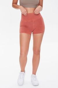 Conjunto Deportivo de Punto para Mujer, Top Corto y Pantalones Cortos por Encima de la Rodilla, Color Sólido, Transpirable, para Gimnasio, Yoga - Product Image 4