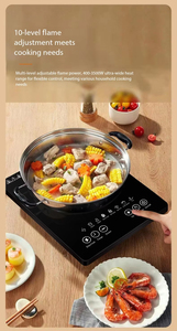 Cocina de Inducción Eléctrica Inteligente de 3500W, Un Solo Quemador, Control Táctil, Portátil, Calentamiento Rápido, Superficie de Vidrio Negro, Uso Doméstico - Product Image 4