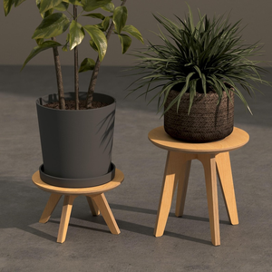 Juego de Soportes para Plantas de Madera Hechos a Mano, Modernos Soportes para Macetas de Interior para Sala de Estar, Balcón y Decoración del Hogar - Product Image 1