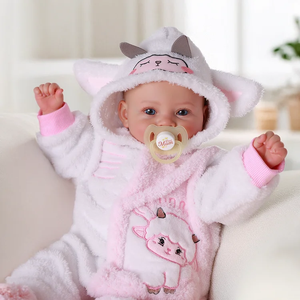 Poupée Reborn Bébé Souriant Lyle de 17 Pouces, Nouveau-né Unisexe, Corps en Tissu, Poupée Bébé <span class=keywords><strong>Chauve</strong></span> Réaliste - Product Image 1