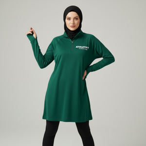 Haut à manches longues pour femme, modeste, avec trous pour les pouces, respirant, séchage rapide, UPF50+, tenue de modestie musulmane pour les sports actifs et les occasions décontractées - Product Image 1