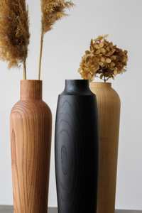 Florero de Madera de Fresno Natural, Floreros de Madera Maciza, Adornos y Decoraciones - Product Image 2