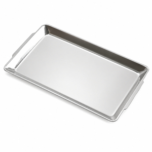 Luxury Arabic Style Stainless Steel Serving Tray with <b>Gold</b> Handles <b>Rectangular</b> Hammered <b>Mirror</b> Polish Buffet Platter for Hotel - Product Image 6