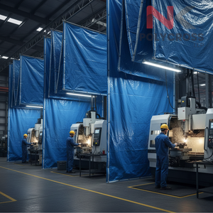 Cortina Industrial Ignífuga para Separación de Espacios en Cuartos de Máquinas, para Seguridad en Cuartos de Equipos y División de Áreas, Ambiente Limpio - Product Image 6