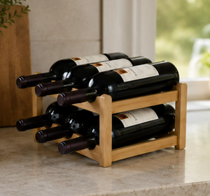 Étagère à vin moderne en bambou naturel, design vague, avec support stable pour bouteilles, pour cuisine, cave à vin, salle à manger, bar - Product Image 5