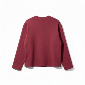 T-shirt à manches longues pour homme, 100% coton, col rond, uni, décontracté, ample, ultra doux, respirant, jersey tricoté 320g, impression numérique personnalisable - Product Image 2