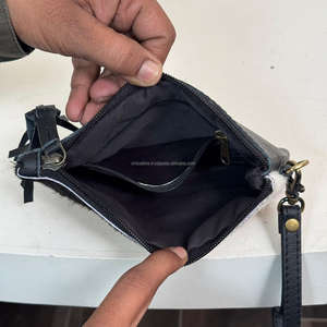 Nuevo bolso de mano de cuero de moda de lujo, bolsos de mano, bolsos de mano, sobre de noche de piel de vaca auténtica, monedero con cremallera con borla - Product Image 6