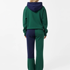 Ensemble de survêtement décontracté personnalisé avec logo OEM, sweat à capuche court et pantalon de jogging pour femme, ensemble deux pièces pour femme - Product Image 4