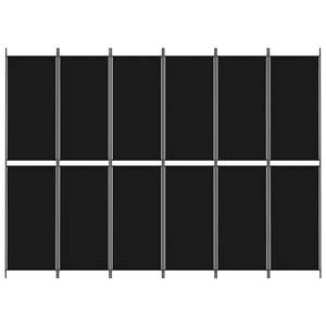 ฉากกั้นห้องผ้า 6 แผง สีดำ ขนาด 118.1"x86.6" พร้อมฉากกั้น - Product Image 3