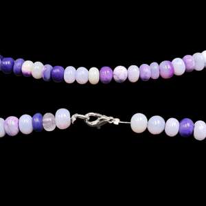 Collar de Cuentas Redondas Lisas de Ópalo Morado Natural, 7-8mm, Collar de Gemas Sueltas, Joyería de Moda al por Mayor - Product Image 3